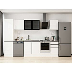 Alvinka 305x210 Cm High Gloss Mutfak Dolabı Beyaz Beyaz Mb-e90b50s45-3 Beyaz