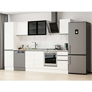 Alvinka 305x210 Cm High Gloss Mutfak Dolabı Beyaz Beyaz Mb-e90b50s45-3 Beyaz