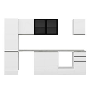 Alvinka 305x210 Cm High Gloss Mutfak Dolabı Beyaz Beyaz Mb-e90b50s45-3