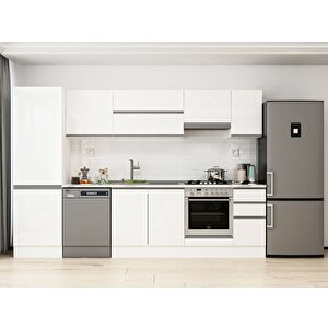 Alvinka 310x210 Cm High Gloss Mdf Mutfak Dolabı Beyaz Beyaz Mb-e90b60s40-1 Beyaz