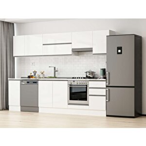 Alvinka 285x210 Cm High Gloss Mutfak Dolabı Beyaz Beyaz M-e80s40s45-1 Beyaz