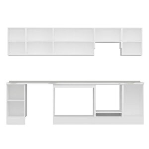 Alvinka 285x210 Cm High Gloss Mutfak Dolabı Beyaz Antrasıt M-e80s40s45-1