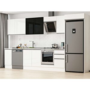 Alvinka 365x222 Cm High Gloss Mutfak Dolabı Beyaz Beyaz Mb-e80s40s45-3 Beyaz