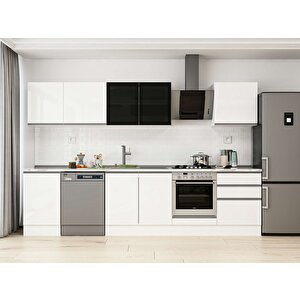 Alvinka 310x210 Cm High Gloss Mdf Mutfak Dolabı Beyaz Beyaz M-e80s50s60-3 Beyaz