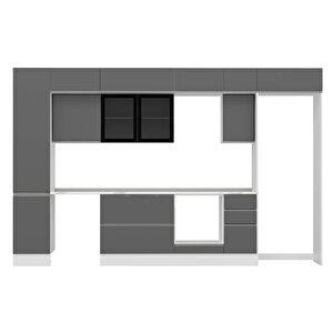 Alvinka 365x240 Cm High Gloss Mdf Mutfak Dolabı Beyaz Antrasıt Mbb-e80b45s40-3