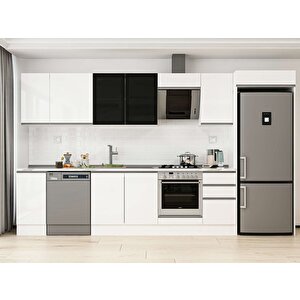 Alvinka 375x222 Cm High Gloss Mdf Mutfak Dolabı Beyaz Beyaz Mb-e90s40s45-3 Beyaz
