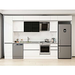 Alvinka 365x240 Cm High Gloss Mdf Mutfak Dolabı Beyaz Beyaz Mbb-e80b45s40-3 Beyaz