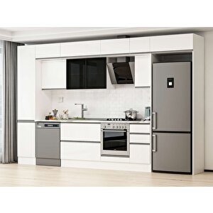 Alvinka 365x240 Cm High Gloss Mdf Mutfak Dolabı Beyaz Beyaz Mbb-e80b45s40-3 Beyaz
