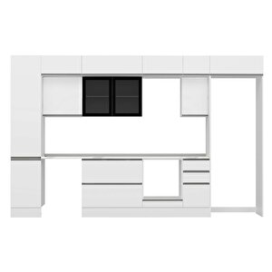 Alvinka 365x240 Cm High Gloss Mdf Mutfak Dolabı Beyaz Beyaz Mbb-e80b45s40-3