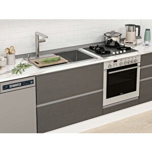Alvinka 400x240 Cm High Gloss Mdf Mutfak Dolabı Beyaz Antrasıt Mbb-e90b60s50-1 Antrasit