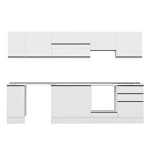 Alvinka 310x210 Cm High Gloss Mutfak Dolabı Beyaz Beyaz M-e90s40s60-1