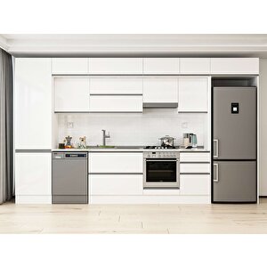 400x240 Cm High Gloss Mdf Mutfak Dolabı Beyaz Beyaz Mbb-e90b60s50-1 Beyaz