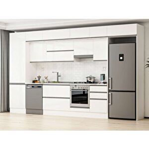 400x240 Cm High Gloss Mdf Mutfak Dolabı Beyaz Beyaz Mbb-e90b60s50-1 Beyaz