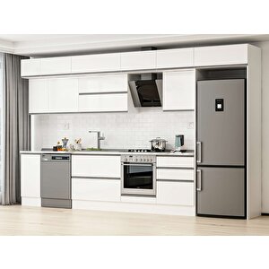380x240 Cm High Gloss Mutfak Dolabı Beyaz Beyaz Mb-e80s40s60-2 Beyaz