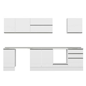 Alvinka 305x210 Cm High Gloss Mutfak Dolabı Beyaz Beyaz M-e80s45s60-2