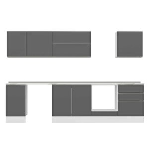 Alvinka 305x210 Cm High Gloss Mutfak Dolabı Beyaz Beyaz M-e80s45s60-2