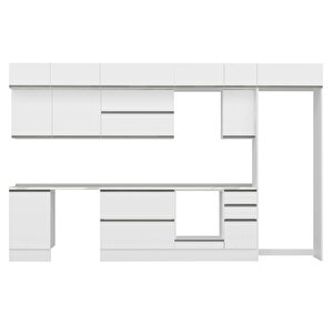 Alvinka 370x240 Cm High Gloss Mdf Mutfak Dolabı Beyaz Beyaz Mb-e80s50s40-2