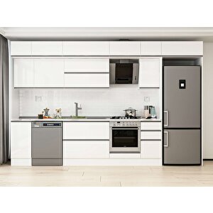 360x240 Cm High Gloss Mdf Mutfak Dolabı Beyaz Beyaz Mb-e80s40s40-2 Beyaz