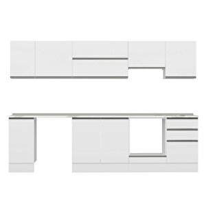 Alvinka 290x210 Cm High Gloss Mdf Mutfak Dolabı Beyaz Beyaz M-e80s40s50-1