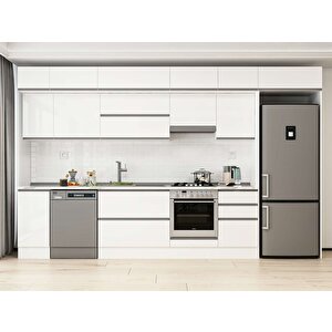 380x240 Cm High Gloss Mdf Mutfak Dolabı Beyaz Beyaz Mb-e90s40s50-1 Beyaz