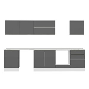 Alvinka 330x210 Cm High Gloss Mutfak Dolabı Beyaz Beyaz M-e90s60s60-2