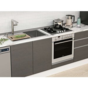 Alvinka 310x210 Cm High Gloss Mutfak Dolabı Beyaz Antrasıt Mb-e90b40s60-2 Antrasit
