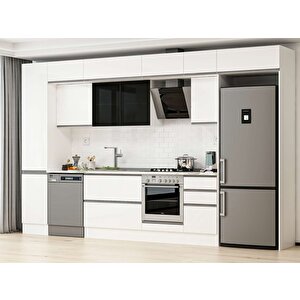 Alvinka 370x240 Cm High Gloss Mutfak Dolabı Beyaz Beyaz Mbb-e80b45s45-3 Beyaz