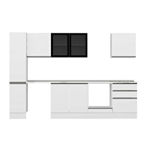 Alvinka 310x210 Cm High Gloss Mutfak Dolabı Beyaz Antrasıt Mb-e90b40s60-3