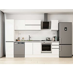 Alvinka 285x210 Cm High Gloss Mutfak Dolabı Beyaz Beyaz Mb-e80b45s40-2 Beyaz