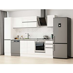 Alvinka 285x210 Cm High Gloss Mutfak Dolabı Beyaz Beyaz Mb-e80b45s40-2 Beyaz