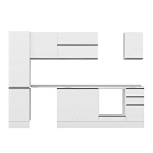Alvinka 285x210 Cm High Gloss Mutfak Dolabı Beyaz Beyaz Mb-e80b45s40-2