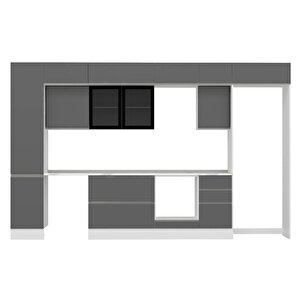 Alvinka 370x240 Cm High Gloss Mutfak Dolabı Beyaz Antrasıt Mbb-e80b45s45-3