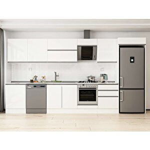 Alvinka 400x222 Cm High Gloss Mutfak Dolabı Beyaz Beyaz Mb-e80s60s60-2 Beyaz