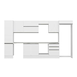 Alvinka 400x222 Cm High Gloss Mdf Mutfak Dolabı Beyaz Beyaz Mbb-e90b50s60-2