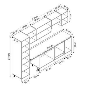 Alvinka 300x210 Cm High Gloss Mutfak Dolabı Beyaz Antrasıt Mb-e80b60s40-1
