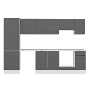 Alvinka 300x210 Cm High Gloss Mutfak Dolabı Beyaz Antrasıt Mb-e80b60s40-1