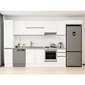 360x222 Cm High Gloss Mdf Mutfak Dolabı Beyaz Beyaz Mbb-e80b40s40-1 Beyaz