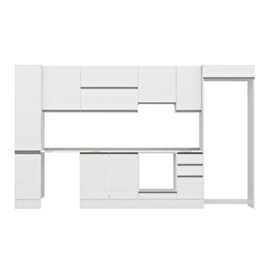 Alvinka 360x222 Cm High Gloss Mdf Mutfak Dolabı Beyaz Beyaz Mbb-e80b40s40-1