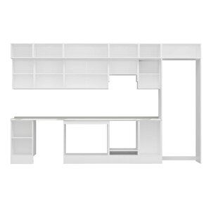 Alvinka 370x240 Cm High Gloss Mutfak Dolabı Beyaz Antrasıt Mb-e80s45s45-1