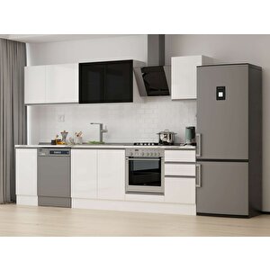 295x210 Cm High Gloss Mdf Mutfak Dolabı Beyaz Beyaz M-e90s40s45-3 Beyaz