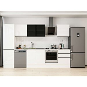 310x210 Cm High Gloss Mdf Mutfak Dolabı Beyaz Beyaz Mb-e80b50s60-3 Beyaz
