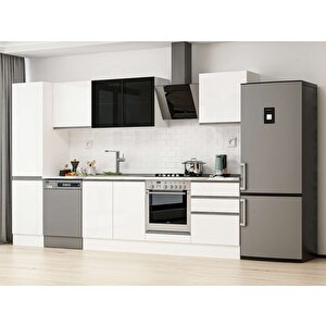 310x210 Cm High Gloss Mdf Mutfak Dolabı Beyaz Beyaz Mb-e80b50s60-3 Beyaz
