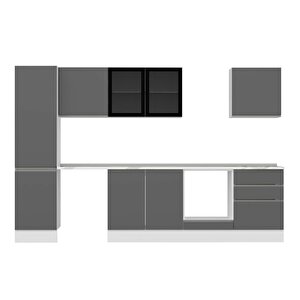 Alvinka 310x210 Cm High Gloss Mdf Mutfak Dolabı Beyaz Beyaz Mb-e80b50s60-3