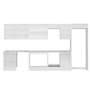 Alvinka 400x222 Cm High Gloss Mutfak Dolabı Beyaz Beyaz Mb-e90s60s50-2