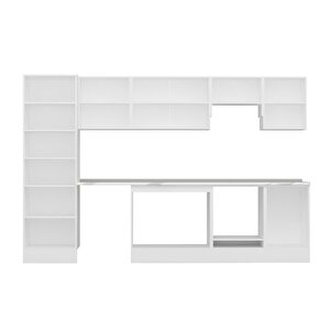 Alvinka 320x210 Cm High Gloss Mutfak Dolabı Beyaz Beyaz Mb-e90b60s50-1