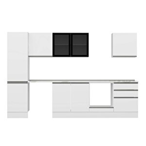 Alvinka 310x210 Cm High Gloss Mutfak Dolabı Beyaz Beyaz M-e80s50s60-3