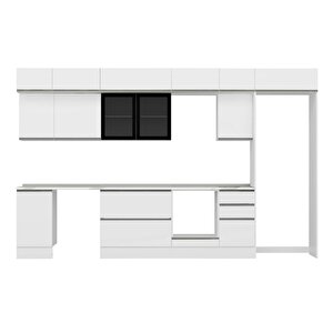 Alvinka 380x240 Cm High Gloss Mutfak Dolabı Beyaz Beyaz Mb-e90s45s45-3