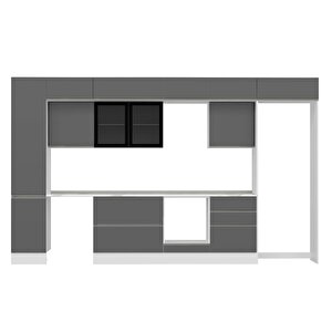 Alvinka 385x240 Cm High Gloss Mutfak Dolabı Beyaz Beyaz Mbb-e80b45s60-3