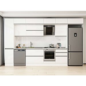 Alvinka 385x240 Cm High Gloss Mutfak Dolabı Beyaz Beyaz Mbb-e80b45s60-2 Beyaz