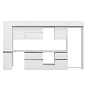 Alvinka 385x240 Cm High Gloss Mutfak Dolabı Beyaz Beyaz Mbb-e80b45s60-2